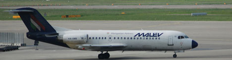Malev (Hungarian Airlines) Fokker 70 (F-28-0070). Zurich Airport, Kloten Switzerland.